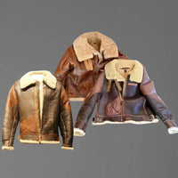 Vintage Aviator Shearling Leather Jacket
