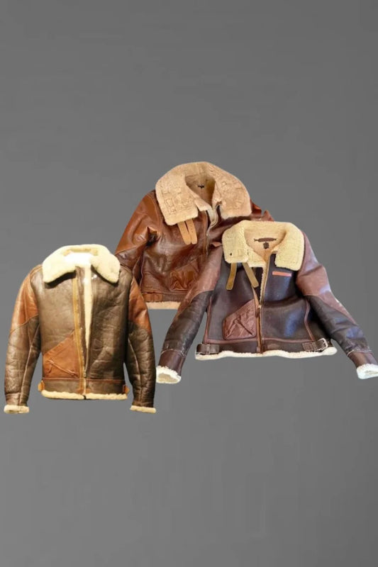 Vintage Aviator Shearling Leather Jacket
