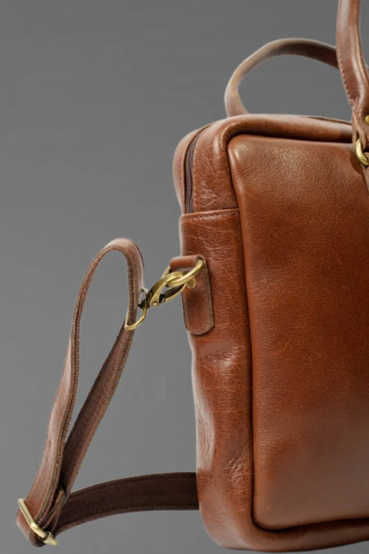 Laptop Bag Burgundy Color Brass
