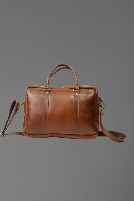 Laptop Bag Burgundy Color Brass