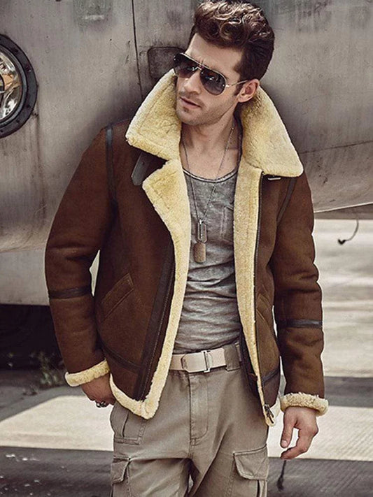 Men Brown jacket with Skin Fur