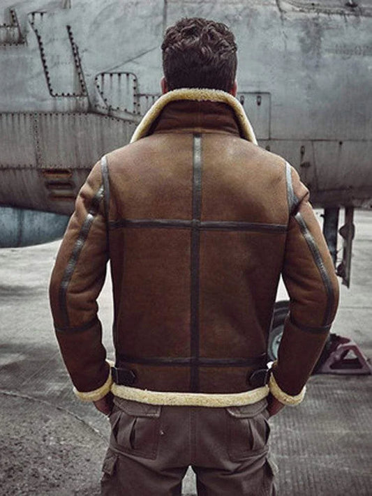 Men Brown jacket with Skin Fur