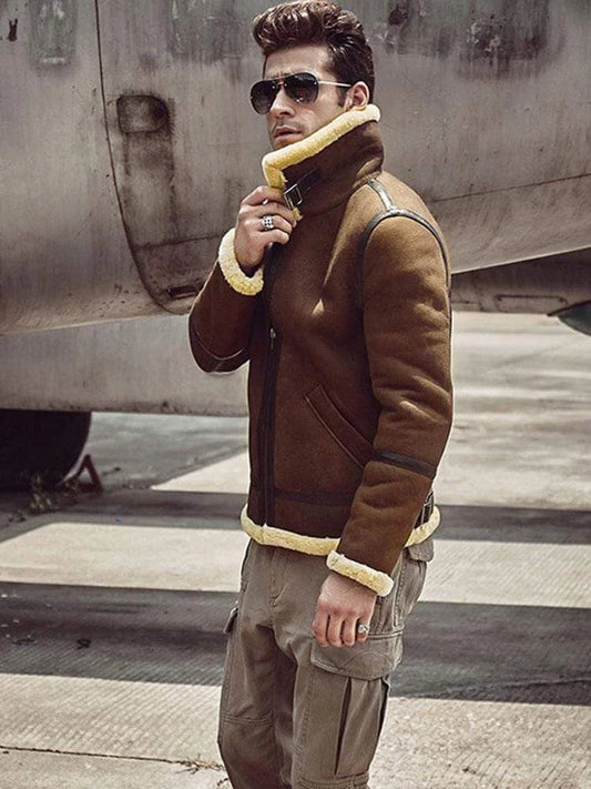 Men Brown jacket with Skin Fur