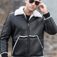Leather Jacket White Fur