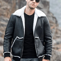 Leather Jacket White Fur