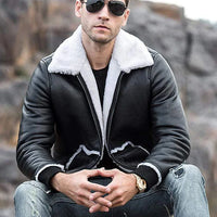 Leather Jacket White Fur
