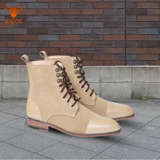 Cap Toe Lace Up Oxford Boot