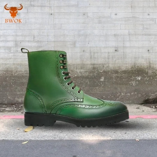 Green Brogue Boots