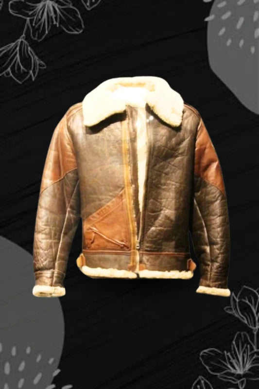 Vintage Aviator Shearling Leather Jacket