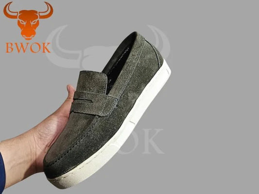Suede Grey Loafers