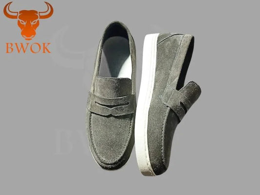 Suede Grey Loafers