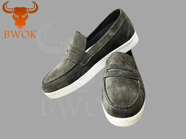 Suede Grey Loafers