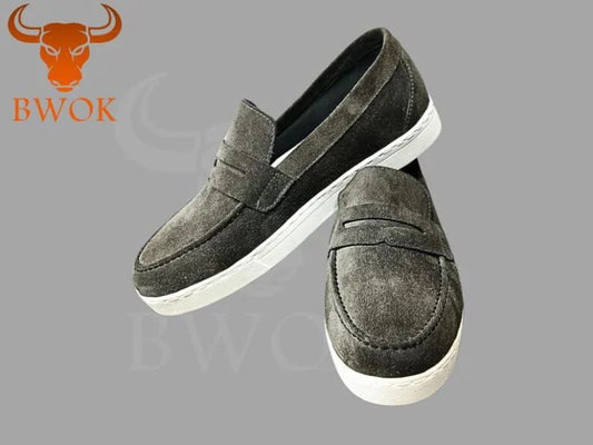 Suede Grey Loafers