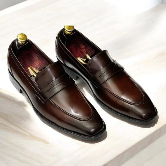 Brown Leather Loafers Shoes