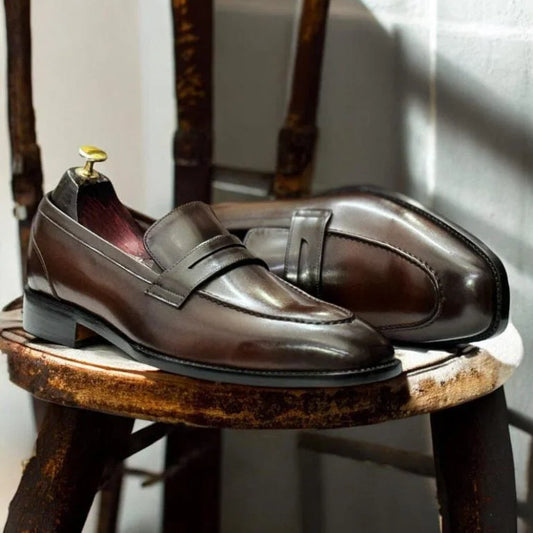 Brown Leather Loafers Shoes