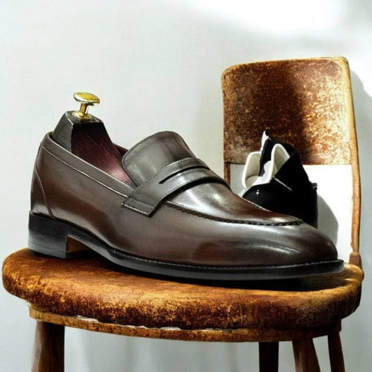 Brown Leather Loafers Shoes