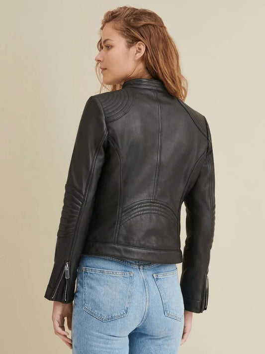 Women's Leather Biker Jacket