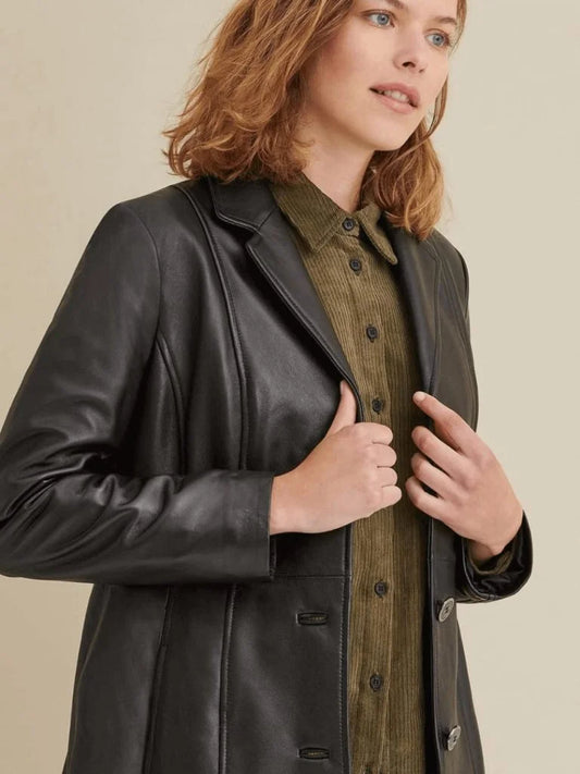 Women's Leather Trench Coat