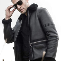 Leather Jacket with Fur Collar