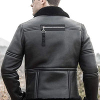 Leather Jacket with Fur Collar