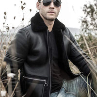 Leather Jacket with Fur Collar