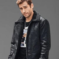 Men Black Fur Jacket