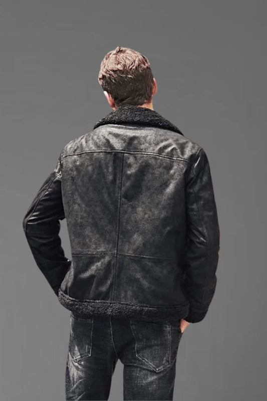 Men Black Fur Jacket