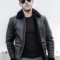 Leather Jacket with Fur Collar