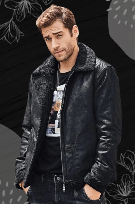 Men Black Fur Jacket