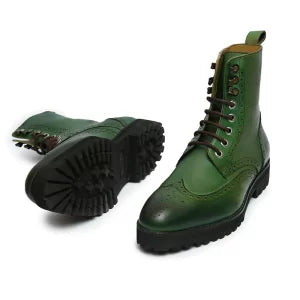Green Brogue Boots