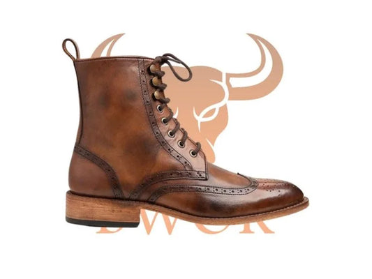 Leather Wingtip Boots
