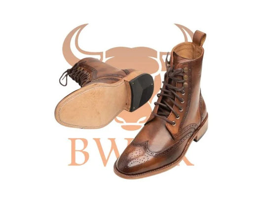 Leather Wingtip Boots