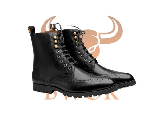 Leather Wingtip Boots