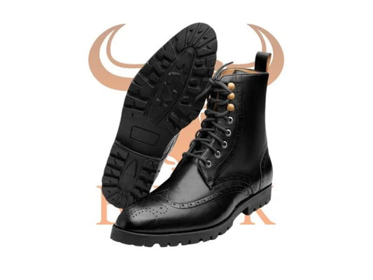 Leather Wingtip Boots