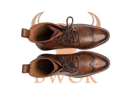Leather Wingtip Boots