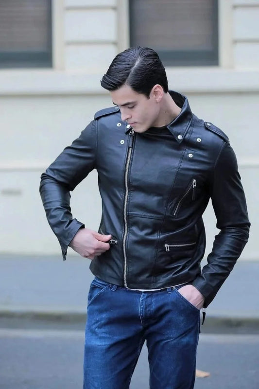 Moto Style Leather Jacket